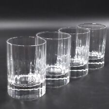4 DANSK ROUND FACETTE Shot Glasses Clear Crystal 2.5 Inches Tall 2 Oz Barware picture