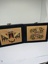 2Plaques with Native American Sand Art Thunderbird/The creation of life forces.  picture
