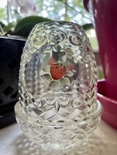 Rare Fenton Basket Weave Hand Painted Flowers Strawberries Fairy Lamp Tea Light picture