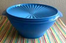 Tupperware Vintage Style Servalier Bowl 17 Cups Mixing Salad Bowl Blue New  picture