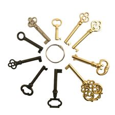 10X Vintage Style Metal Magery Skeleton Key Set Reproduction for Cabinet Doors picture