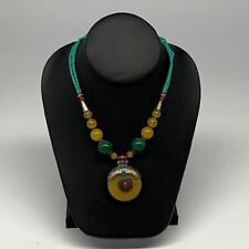 1pc, Turkmen Necklace Afghan Antique Tribal Synthetic Amber & Turquoise Beaded,  picture