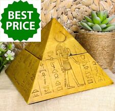Ebros Ancient Egyptian Themed Carved Pyramid Hinged Jewelry Box Figurine Decorat picture