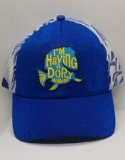 Disney Parks Finding Dory I'm Having A Dory Moment Blue Glitter Mesh Hat Cap New picture