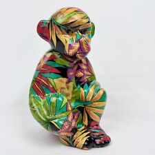 Monkey Tropical Print Multicolor Paper Machet Statue Figure Decor Jungle picture