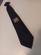 Vintage VFW Veterans of Foreign Wars Emblem Men's Black Dress Tie Clip On picture