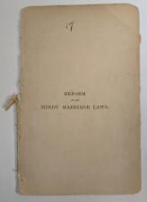 1868 REFORM of HINDU MARRIAGE LAWS by BONNERJEE printed MACMILLAN & CO. LONDON picture