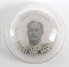 1903 Glass Dice Paperweight Dr. Daniels Remedies Don't Gamble Animal Health Vet picture