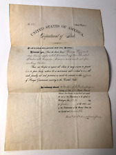 1883 State Department Consul Assignment, Signed by Frederick T. Frelinghuysen picture