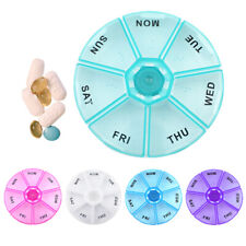 1 Round 7 Day Pill Box Medicine Organizer  Daily Weekly Medication Holder Travel picture