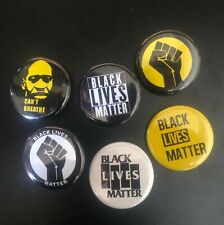 BLACK LIVES MATTER 6 1.25 Inch Pinback Buttons Badges Pins BLM Benefits Charity picture