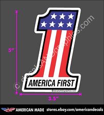 TRUMP STICKER AMERICA FIRST STOP ILLEGAL IMMIGRATION BORDER WALL MAGA DECAL FLAG picture