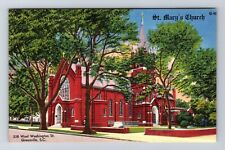 Greenville SC-South Carolina, St Mary's Church, Religion, Vintage Postcard picture