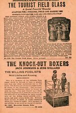 1922 Print Ad KnockOut Boxers Jack Johnson Jess Willard Toy Tourist Field Glass picture