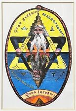 ELIPHAS LEVI HERMETIC MACROPOSOPUS HAND-COLORED PRINT DOGMA & RITUAL HIGH MAGICK picture