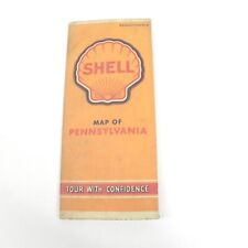 VINTAGE 1942 SHELL OIL COMPANY MAP OF PENNSYLVANIA TOURING GUIDE GAS OIL PROMO picture