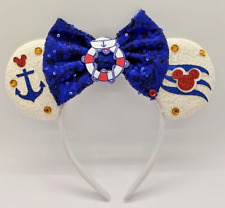 Disney Cute Ears Cruise Line Headbands Sailor Accessories Womens (White/Blue/Red picture