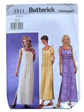 Vintage 1990s Butterick Pattern 3511 Sz 8 10 12 Pullover Lagenlook Maxi Dress UC picture