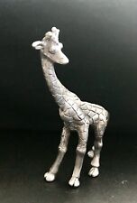 Pewter GIRAFFE Safari Africa Highly Detailed Silver Metal Figurine Statue M picture
