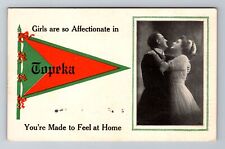 Topeka KS-Kansas, General Greetings, Couple, Antique, Vintage c1913 Postcard picture