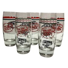 THE OLD SPAGHETTI FACTORY GLASSES TUMBLERS SET OF 5 TROLLEY CAR 6.5