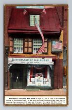 Philadelphia PA-Pennsylvania, Betsy Ross House, Old Glory, Vintage Postcard picture