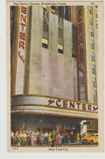 New York City, NY Postcard The Center Theatre, Rockefeller Center, 1940s Linen picture