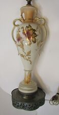 Vintage 1940's Hand Painted Floral Porcelain Brass Base Urn Style 32