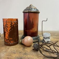 Antique Vintage Metal and Glass Magic Motion Lamp,Forest Fire,Parts,Needs Plug picture