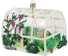  New Greenhouse with Flowers Plants Polish Glass Christmas Tree Ornament 110321 picture