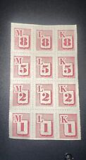 12 red ration stamps WWII OPA coupons 1940's home front military red numbers picture