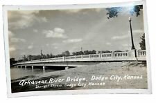 Arkansas River Bridge.  Dodge City, Kansas Real Photo Postcard RPPC picture