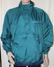 US West Telephone Large Green and Navy Hooded Pullover Jacket Windbreaker picture