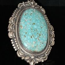 Size 9 Navajo Signed Natural Turquoise Mountain Sterling  Ring Bennie Ration picture
