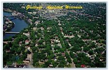 Greetings From Appleton Wisconsin WI, Aerial View Showing College Ave. Postcard picture
