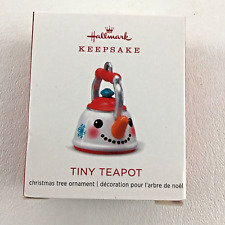 Hallmark Keepsake Christmas Tree Ornament Tiny Teapot Miniature Metal New 2018 picture