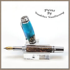 Handmade Exotic Koa Burl Wood & Resin Rollerball Or Fountain Pen ART 1416 picture