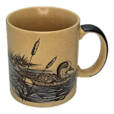 Otagiri Duck Embossed Vintage 12 oz Ceramic Coffee Mug Cup Japan Mallard Brown picture