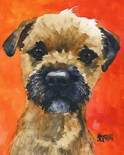 Border Terrier Dog Art Print Signed by Artist Ron Krajewski 8x10    picture