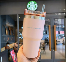 Starbucks Stanley Classic Straw Cup Pink Insulated Car Cup 20oz picture