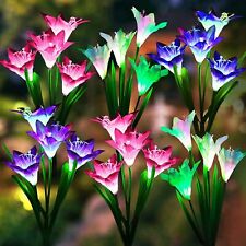 6 PCS Solar Lawn Lily Flower（4Heads）Solar Energy Outdoor Garden Light Waterproof picture