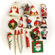17 Pieces Vintage Santa Clause Christmas Holiday Ornaments Mixed Lot picture