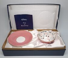 Aynsley Bone China England Pink Cup Of Knowledge Tea Cup Saucer Set with Box picture