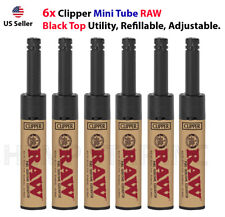 6x Clipper Mini Tube (RAW) Black Top Utility Refillable, Adjustable. picture