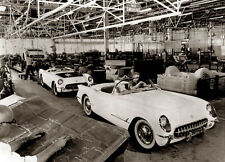 1953 The First Chevy CORVETTES Assembly Line  5X7 PHOTO  (195-n) picture