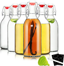 Botellas de 16 Oz con Cierre de Vaiven Botellas Vidrio Tapas Hermeticas de Goma picture