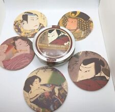 Vintage UKIYOE Japanese Fine Art Coasters Miniature Woodblock Prints 2001 picture
