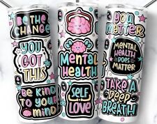 1pc New Stainless 20oz Mental Health Matters Cute Retro Tumbler Cup picture