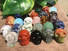 50pc Natural mix Quartz hand Carved skull crystal Reiki healing picture