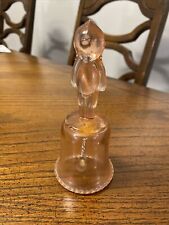 Kewpie Doll Figure Vintage Pink Depression Glass Handle Baby Bell picture